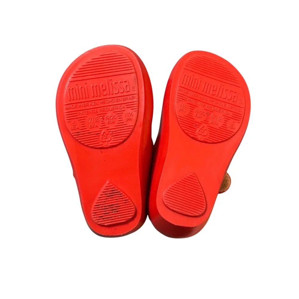Mini Melissa Disney Baby Girl Kid‎ Mary Janes II Size 5 Red Minnie Mickey Ears